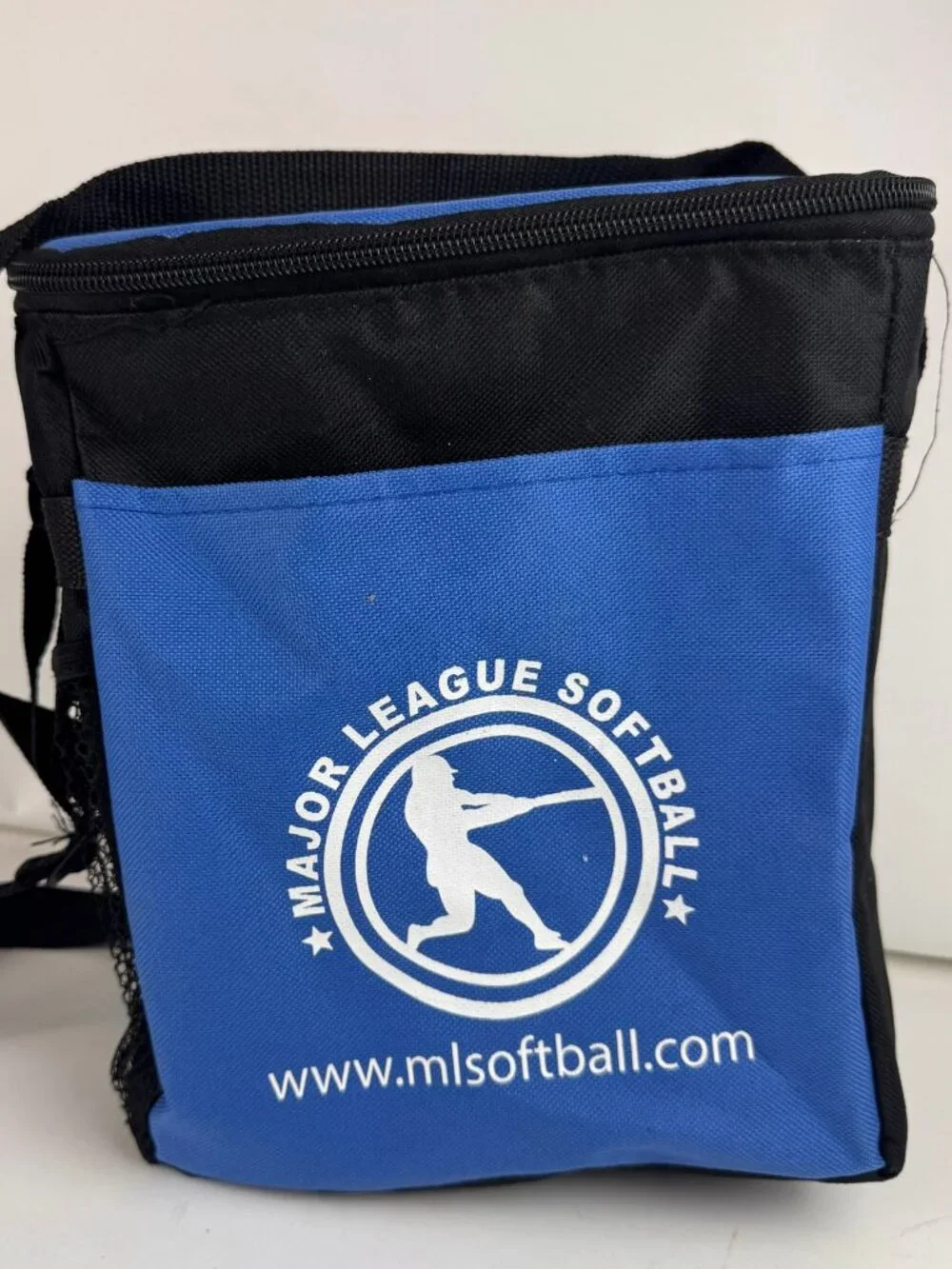 Major League Softball Insulated Cooler Bag Blue Black Lunch Box Shoulder Strap